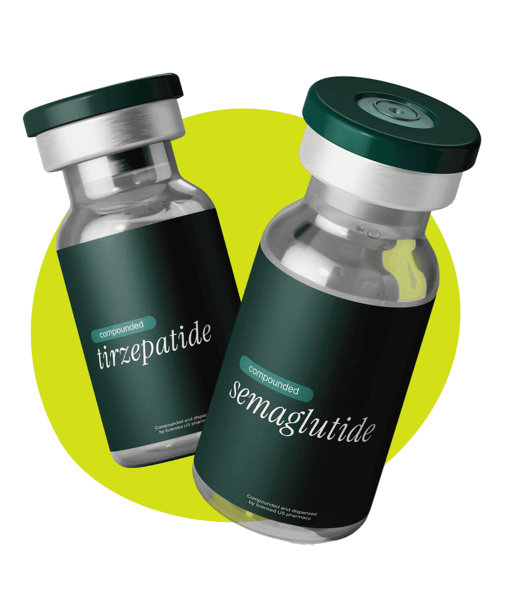 Compounded tirzepatide and semaglutide vials